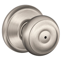 Schlage F40 V GEO 619 Georgian Door Knob, Bed & Bath Privacy Lock, Satin Nickel