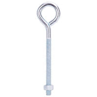 ProSource LR279 Eye Bolt, 7.8 mm Thread, Machine Thread, 3 in L Thread, 1-5/16 in Dia Eye, 222 lb Working Load, Steel