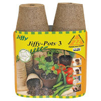 Jiffy JP322 22X3 Round Jiffy Peat Pots, Canadian Sphagnum Peat Moss/Wood Pulp