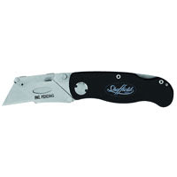 Sheffield 12613 Ultimate Lock Back Utility Knife, Folding, Box Cutter Knife, Carpet Knife, Drywall Cutter, and More, Quick-Change Blade, Back Lock Design, Black