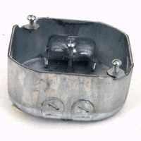 Raco 8146 4" Octagon Box, 1-1/2" Deep, 1/2" Side Knockouts, Side holes, NMSC clamps