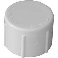 LASCO 448015BC Pipe Cap, 1-1/2 in, FPT, PVC, White, SCH 40 Schedule