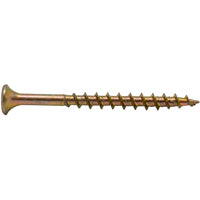 Pro-Fit 0333134G Screw, #8 Thread, 2 in L, Coarse Thread, Bugle Head, Star Drive, Steel, Yellow Zinc Gold