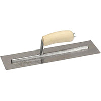 Marshalltown MXS62 Finishing Trowel, 12 in L Blade, 4 in W Blade, Spring Steel Blade, Curved Handle, Wood Handle