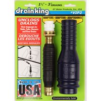 Drain King VIP2 Drain Unclogging Kit With Kitchen Sink Crossbar Adapter, 1.5 to 3 Inch