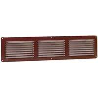 Master Flow EAC16X4BR Undereave Vent, 24 sq-ft Net Free Ventilating Area, Aluminum, Brown