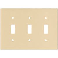 WALLPLATE 3 GANG IVORY DCRTV