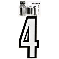 Hy-ko Ps-20/4 Reflective Vinyl House Number 3-1/4", 4 (Pack of 10)