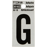 Hy-Ko 1 in. Reflective Black Vinyl Letter G Self-Adhesive 1 pc.