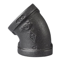 Prosource 4-1B Pipe Elbow, 1 in, FIP, 45 deg Angle, Malleable Iron, SCH 40 Schedule, 300 psi Pressure