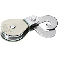 DEUER DB-35HS Scissor Hook Block, 5/16 in Rope, 480 lb Working Load, 2 in Sheave, Zinc