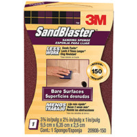 3M 20908-150 SandBlaster Bare Surfaces Sponge, 150-Grit