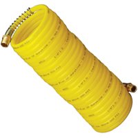 Amflo 4-25E-RET Air Hose, 1/4 in OD, 25 ft L, MNPT, 200 psi Pressure, Nylon, Yellow