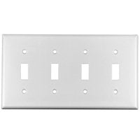 WALL PLATE 1 TOGGLE 4GANG WHT