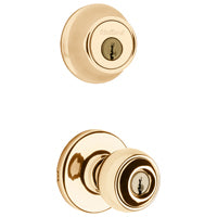 Kwikset 690P3CP6ALRCSK6 Knob Lockset, 3 Grade, Keyed Key, Polished Brass, 2-3/8 x 2-3/4 in Backset, K6 Keyway