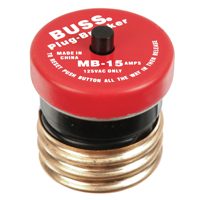 Bussmann, Pack of 1, No Color BP/MB-15 15 Amp Edison Base Plug Fuse Circuit Breaker, 125V