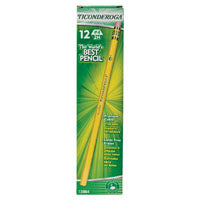 Ticonderoga Wood-Cased Pencils, Unsharpened, #4 2H Extra Hard, Yellow, 12 Count