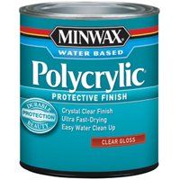 Minwax Polycrylic 255554444 Protective Finish Paint, Gloss, Liquid, Crystal Clear, 0.5 pt, Can