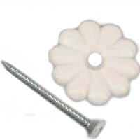 U.S. Hardware Rosette Button White Plastic 1-1/8" Dia. Incl D-138C