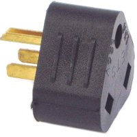 US Hardware RV-307C Adapter, 30 A Female, 15 A Male, 125 V, Male Plug, Female