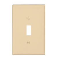 EATON Wiring PJ1V Mid-Size Polycarbonate 1-Gang Toggle Switch Wallplate, Ivory