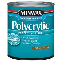 Minwax Polycrylic 64444444 Protective Finish Paint, Semi-Gloss, Liquid, Crystal Clear, 1 qt, Can