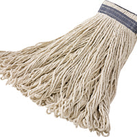 Rubbermaid FGE13800 WH00 Wet Mop Head, 24 oz Capacity, Cotton/Synthetic, Blue/White