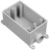 Carlon E980DFN-CTN Switch Box, 1 -Gang, 1 -Outlet, PVC, Gray