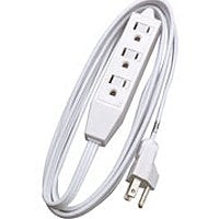 CCI 0609 Extension Cord, 16 AWG Cable, 8 ft L, 13 A, 125 V, White
