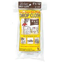 Warp's 2JC-912 Drop Cloth, 12 ft L, 9 ft W, Plastic, Clear