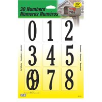 Hy-Ko Products MM-200B Self Adhesive Molded Plastic Numbers, 2.375" High, Black, 30