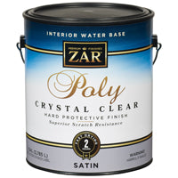 Aqua ZAR 32513 Polyurethane Paint, Liquid, Crystal Clear, 1 gal, Can