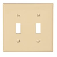 Eaton Wiring Devices 5139V-BOX Wallplate, 4-1/2 in L, 4.56 in W, 2 -Gang, Nylon, Ivory, High-Gloss