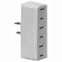 Eaton Wiring Devices 1747W-BOX Outlet Adapter, 2 -Pole, 15 A, 125 V, 3 -Outlet, NEMA: NEMA 1-15R, White