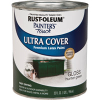 RUST-OLEUM PAINTER'S Touch 1938502 Brush-On Paint, Gloss, Hunter Green, 1 qt Can