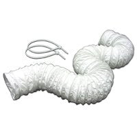 Lambro 1303 Vent Hose, 4 in ID, 8 ft L, Vinyl, White