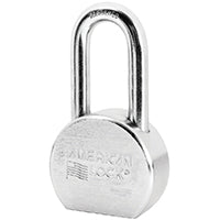 American Lock A701D Padlock, Keyed Different Key, Open Shackle, 7/16 in Dia Shackle, Boron Steel Shackle, Steel Body