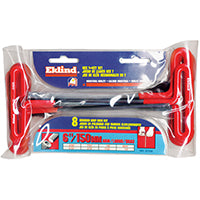 EKLIND 53168 Cushion Grip Hex T-Key allen wrench - 8pc set SAE Inch Sizes 3/32-1/4 (6In shaft)