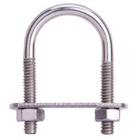 ProSource LR357 U-Bolt, 1/4 in Thread, 1-1/4 in L Thread, Stainless Steel, Stainless Steel