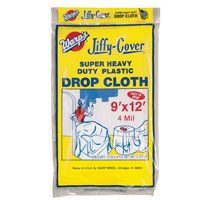 Warp's 4JC-912 Drop Cloth, 12 ft L, 9 ft W, Plastic, Clear