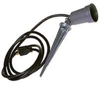 BELL 5792-0 Spike Light, 125 V, 75 to 150 W, Incandescent Lamp, Metallic Fixture, Gray Fixture