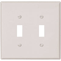 Eaton Wiring Devices 2149W-BOX Wallplate, 5-1/4 in L, 5.31 in W, 2 -Gang, Thermoset, White