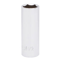 Vulcan MT6487730 Drive Socket, 1/2 in Socket, 1/4 in Drive, 6-Point, Chrome Vanadium Steel, Chrome