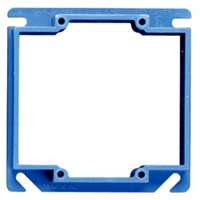 Carlon A420RR Electrical Box Cover, 4 in L, 4 in W, Square, PVC, Blue