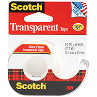 Scotch Transparent Tape,1 Dispensered Roll, 1/2 in x 1000 in, (174)