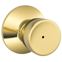 Schlage F40 V BEL 605 Bell Door Knob, Bed & Bath Privacy Lock, Bright Brass