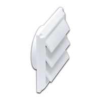 Lambro 2676W Louvered Vent, 4 in L, 4.64 in W, Plastic, White, Wall Installation