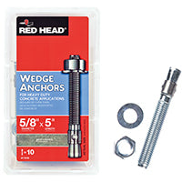 RED HEAD TruBolt Series 12310 Wedge Anchor, 5/8 in Dia, 5 in OAL
