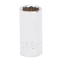 Vulcan MT6489801 Drive Socket, 8 mm Socket, 1/4 in Drive, 6-Point, Chrome Vanadium Steel, Chrome