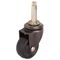 ProSource JC-D04-PS Swivel Caster, 1-5/8 in Dia Wheel, 1-5/8 in W Wheel, Rubber Wheel, Black, 70 lb